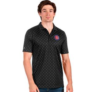 Men's Antigua Black/Red Chicago Cubs Nova Polo