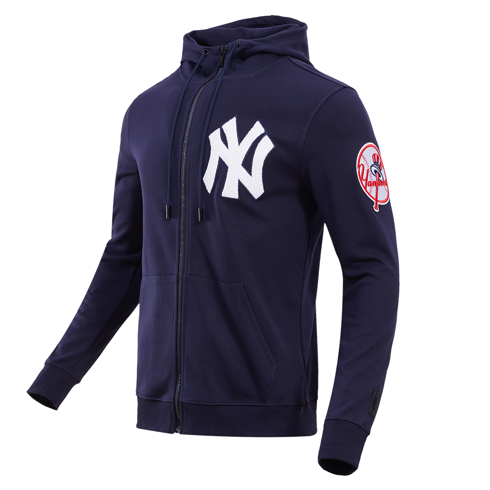 Pro Standard Men's New York Yankees Classic Chenille DK Full-Zip Pullover Jacket -Navy - NAVY Thumbnail View 3