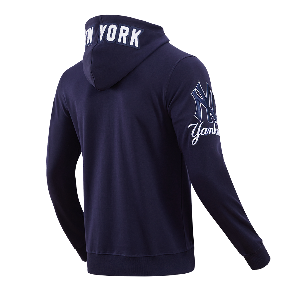 Pro Standard Men's New York Yankees Classic Chenille DK Full-Zip Pullover Jacket -Navy - NAVY Thumbnail View 4