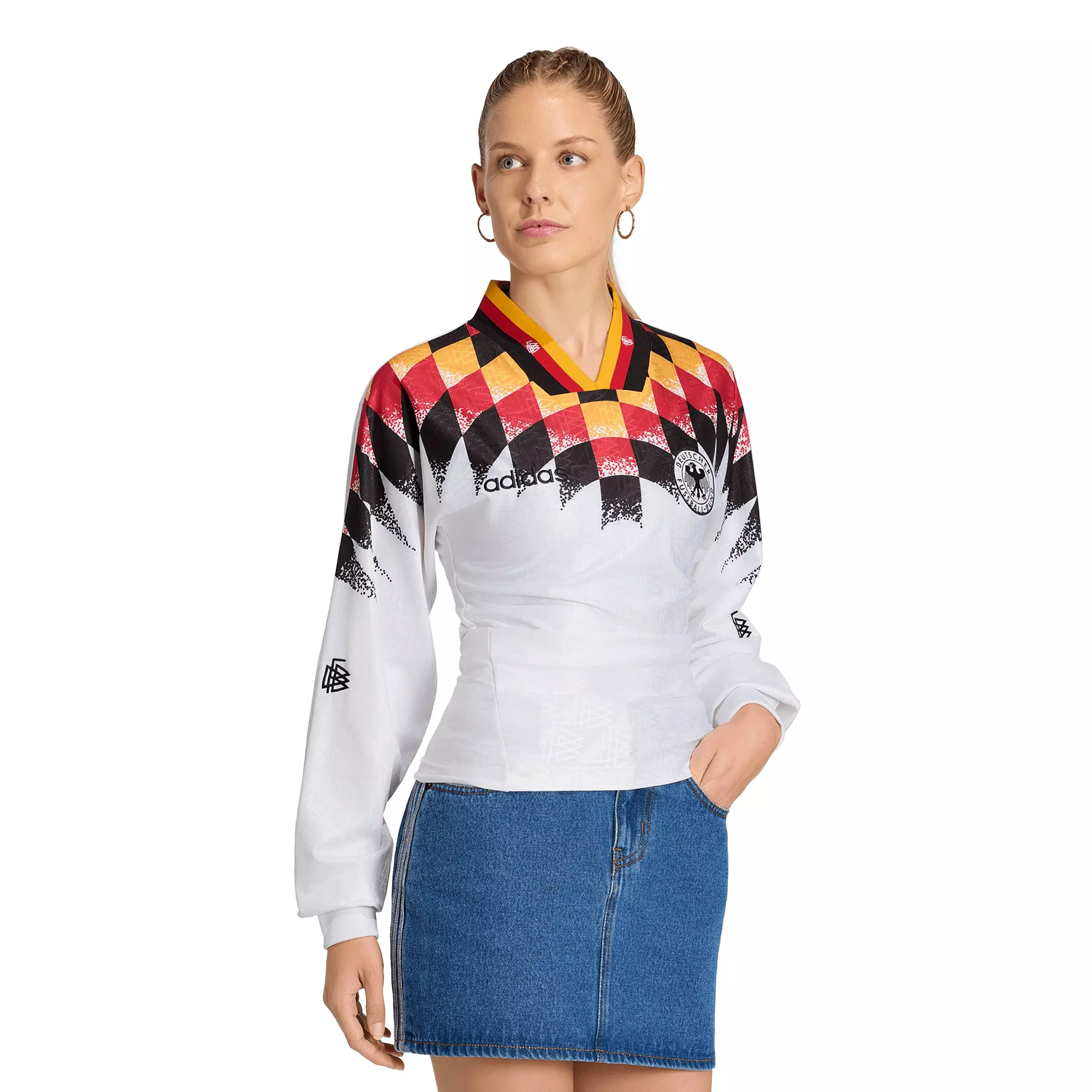 adidas Originals Women's Germany Reconstructed Bringback Jersey - White/Multi - WHITE/MULTI