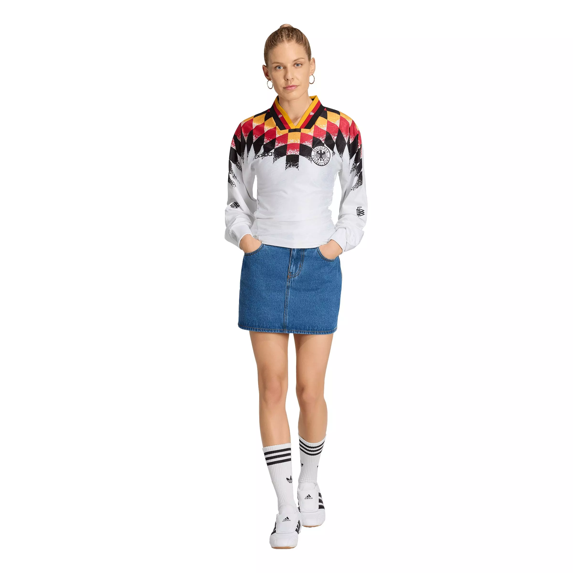 adidas Originals Women's Germany Reconstructed Bringback Jersey - White/Multi - WHITE/MULTI