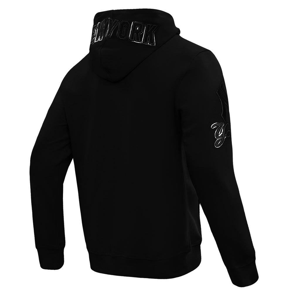 Pro Standard Men's New York Yankees Triple Black Zipper Jacket - BLACK Thumbnail View 4