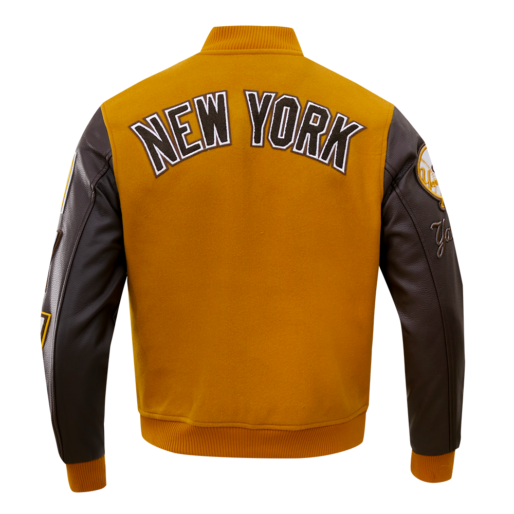 Pro Standard Men's New York Yankees Classic Wool Varsity Jacket - Brown - BROWN Thumbnail View 2