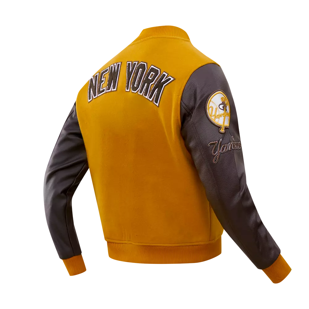 Pro Standard Men's New York Yankees Classic Wool Varsity Jacket -Brown - BROWN