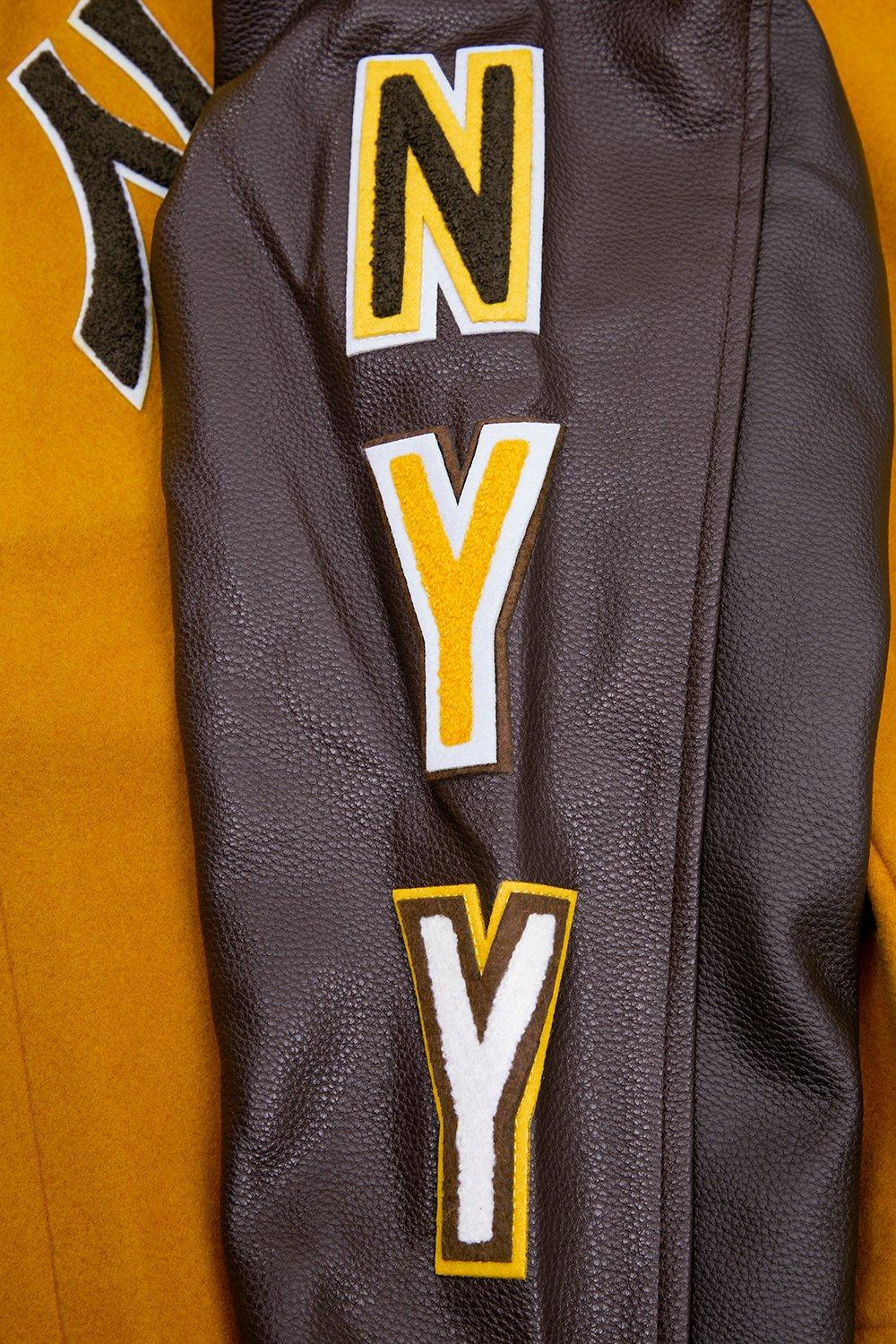 Pro Standard Men's New York Yankees Classic Wool Varsity Jacket - Brown - BROWN Thumbnail View 6