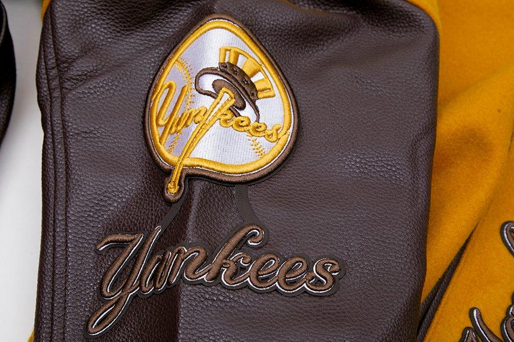 Pro Standard Men's New York Yankees Classic Wool Varsity Jacket - Brown - BROWN Thumbnail View 8