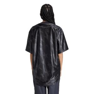 adidas Women's Denim Graphic Baseball Jersey -Black