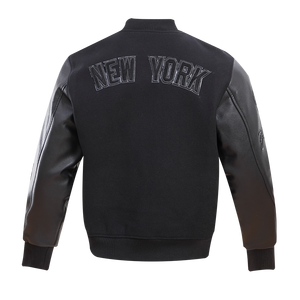 Pro Standard Men's New York Yankees Triple Black Varsity Jacket