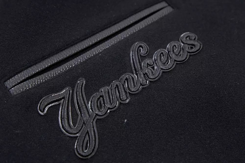 Pro Standard Men's New York Yankees Triple Black Varsity Jacket - BLACK