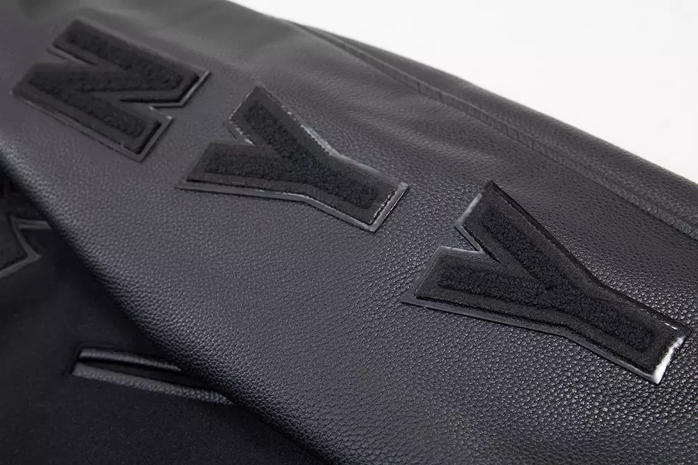 Pro Standard Men's New York Yankees Triple Black Varsity Jacket - BLACK