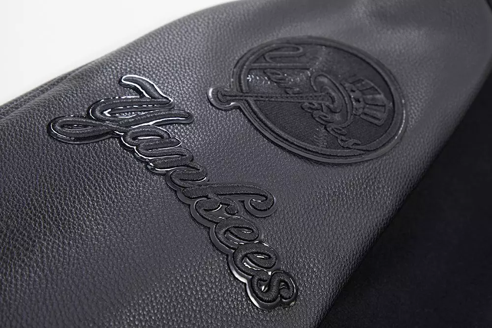 Pro Standard Men's New York Yankees Triple Black Varsity Jacket - BLACK