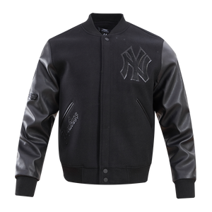 Pro Standard Men's New York Yankees Triple Black Varsity Jacket