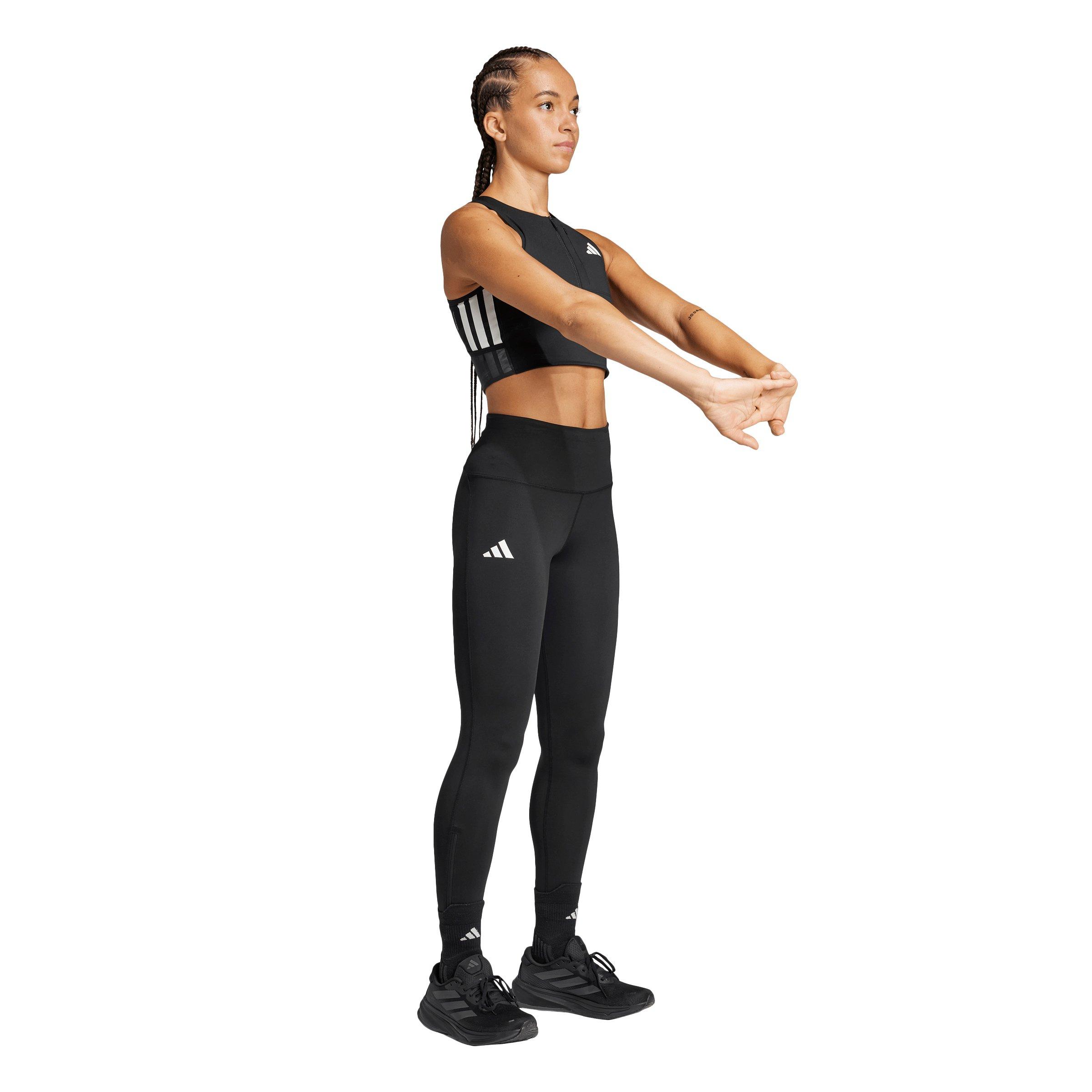 adidas Women's Adizero Running Gel Pocket Crop Top - Black - BLACK Thumbnail View 5