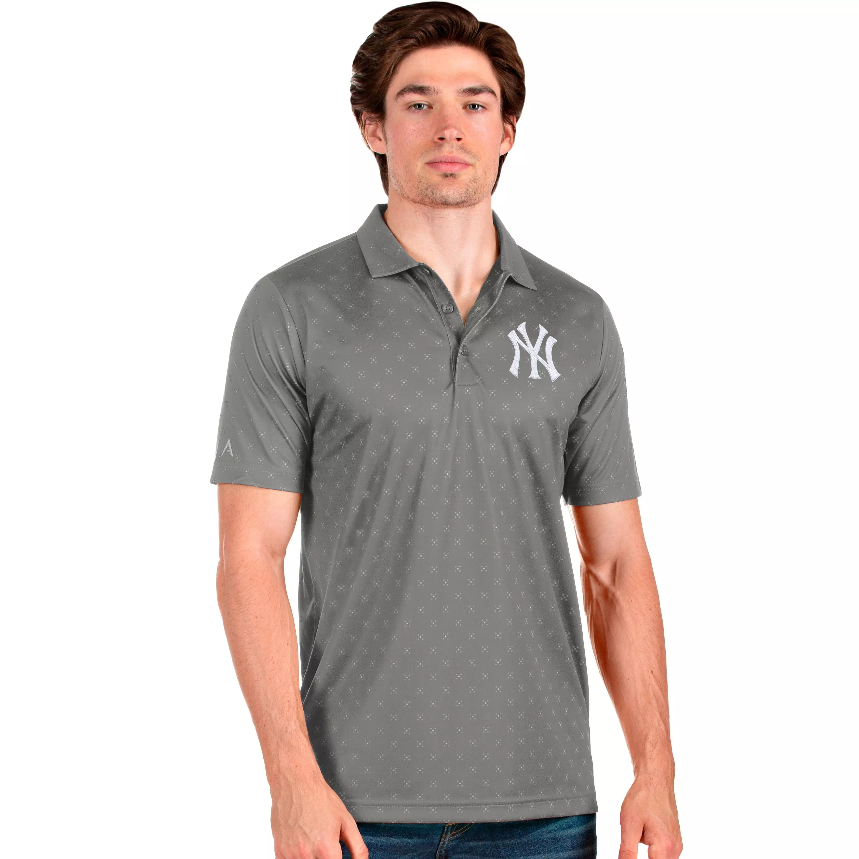 Antigua Men's New York Yankees Spark Polo - GREY