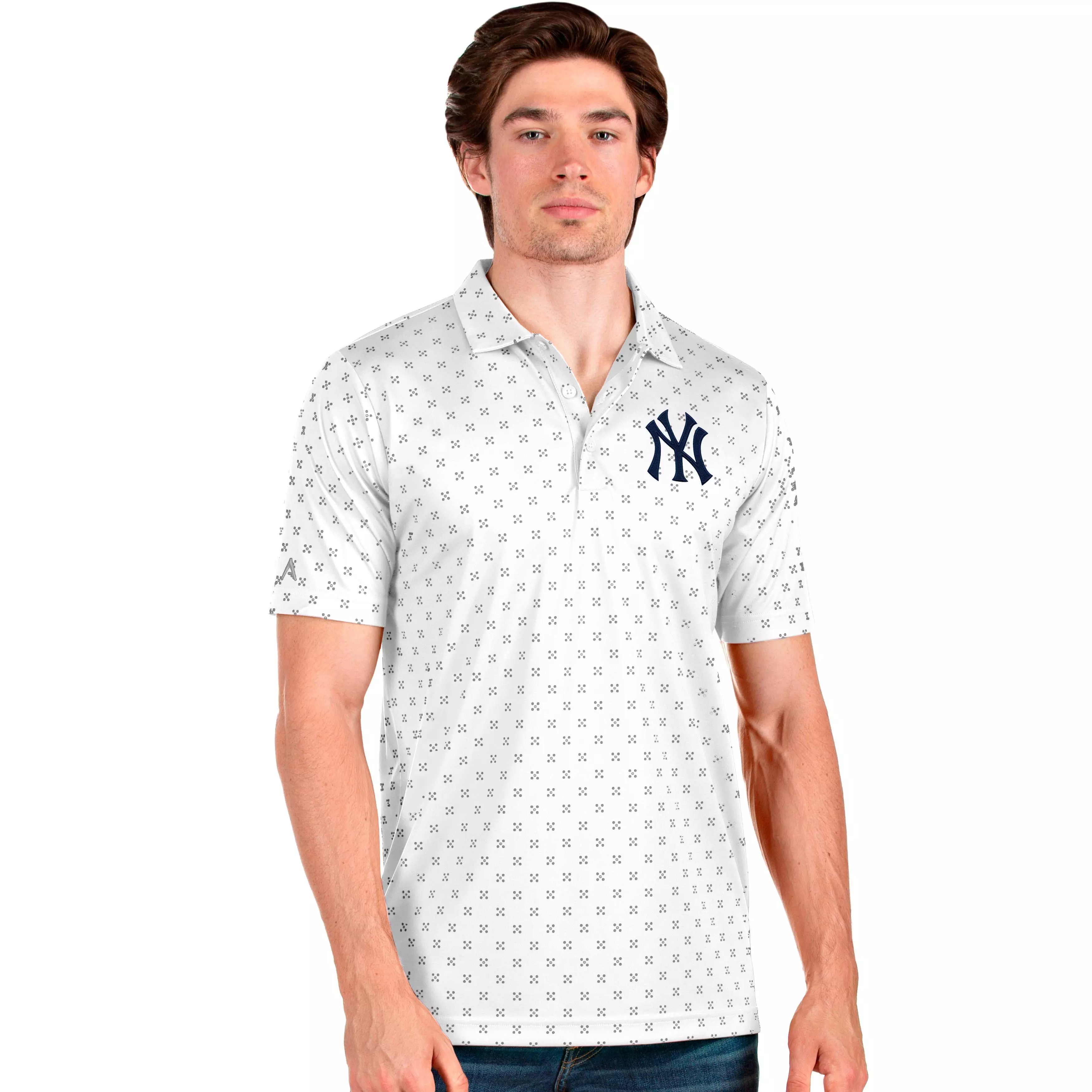 Antigua Men's New York Yankees Spark Polo - WHITE/MULTI