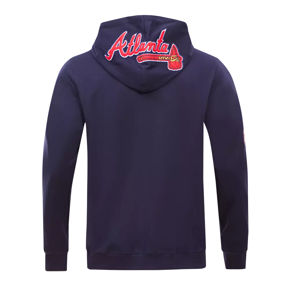 Pro Standard Men's Atlanta Braves Classic Chenille DK Full-Zip Pullover Jacket - Navy - NAVY