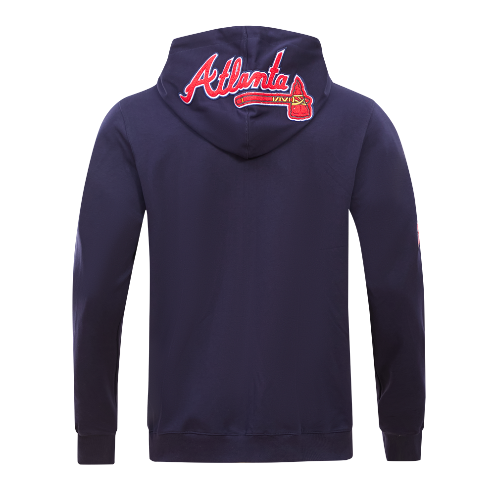 Pro Standard Men's Atlanta Braves Classic Chenille DK Full-Zip Pullover Jacket -Navy - NAVY Thumbnail View 2