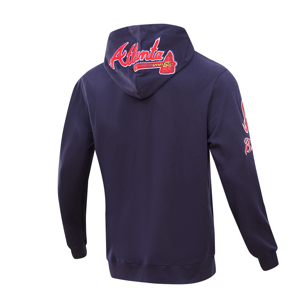 Pro Standard Men's Atlanta Braves Classic Chenille DK Full-Zip Pullover Jacket -Navy - NAVY Thumbnail View 4