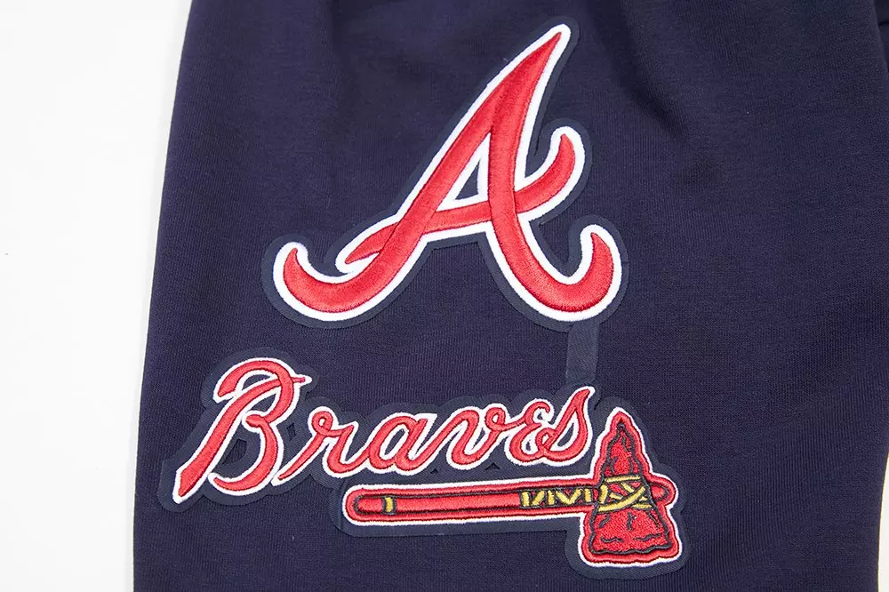 Pro Standard Men's Atlanta Braves Classic Chenille DK Full-Zip Pullover Jacket -Navy - NAVY