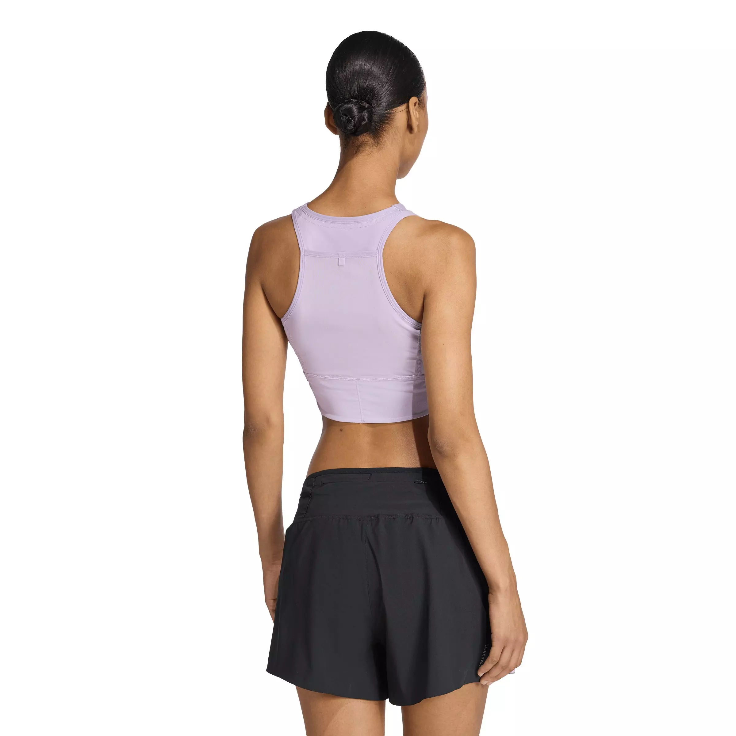 adidas Women's Adizero Running Gel Pocket Crop Top - Plum - PLUM