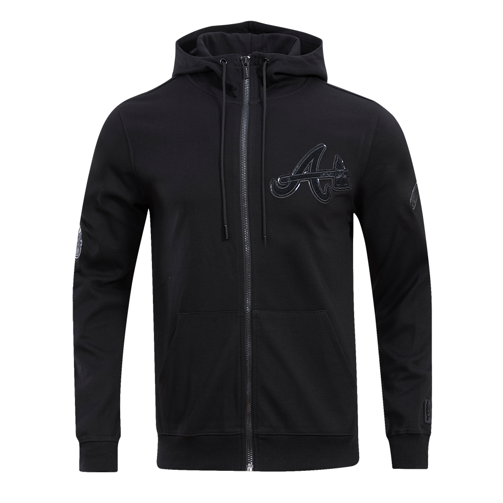 Pro Standard Men's Atlanta Braves Triple Black Zipper Jacket - BLACK Thumbnail View 1