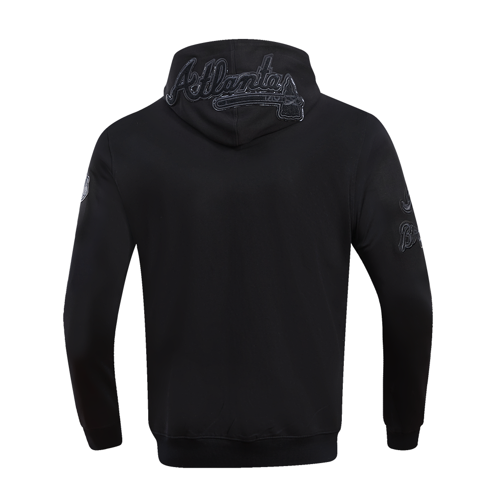 Pro Standard Men's Atlanta Braves Triple Black Zipper Jacket - BLACK Thumbnail View 2