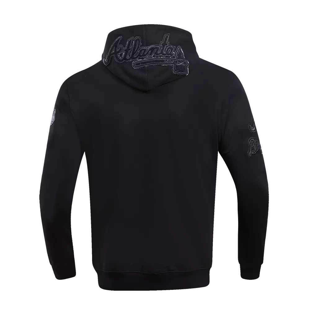 Pro Standard Men's Atlanta Braves Triple Black Zipper Jacket - BLACK