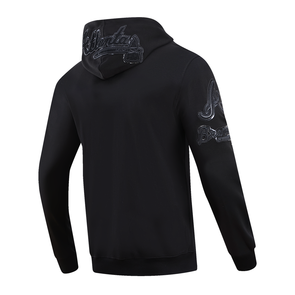 Pro Standard Men's Atlanta Braves Triple Black Zipper Jacket - BLACK Thumbnail View 4