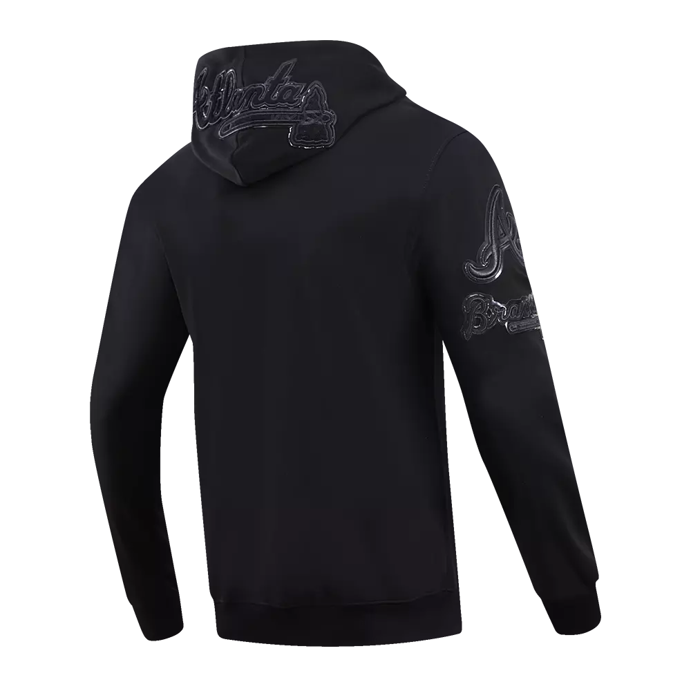 Pro Standard Men's Atlanta Braves Triple Black Zipper Jacket - BLACK