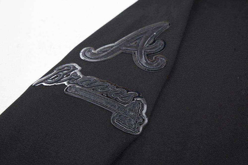 Pro Standard Men's Atlanta Braves Triple Black Zipper Jacket - BLACK Thumbnail View 7