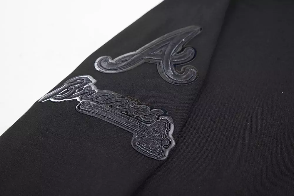 Pro Standard Men's Atlanta Braves Triple Black Zipper Jacket - BLACK