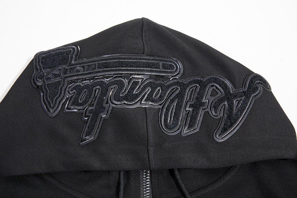 Pro Standard Men's Atlanta Braves Triple Black Zipper Jacket - BLACK Thumbnail View 8