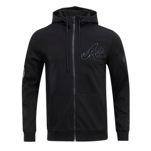 Pro Standard Men's Atlanta Braves Triple Black Zipper Jacket