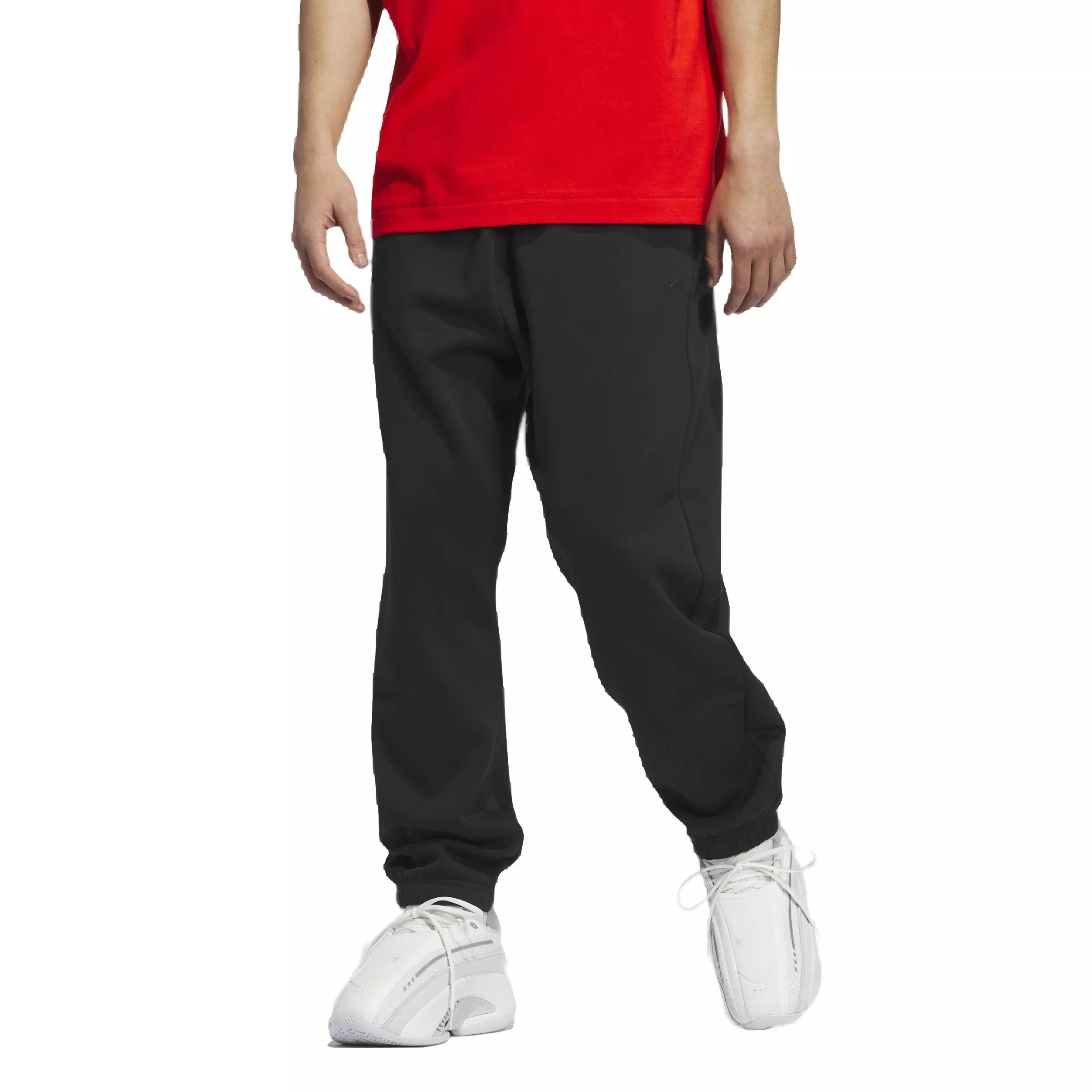 adidas Men's Basketball Fleece Joggers -Black - BLACK
