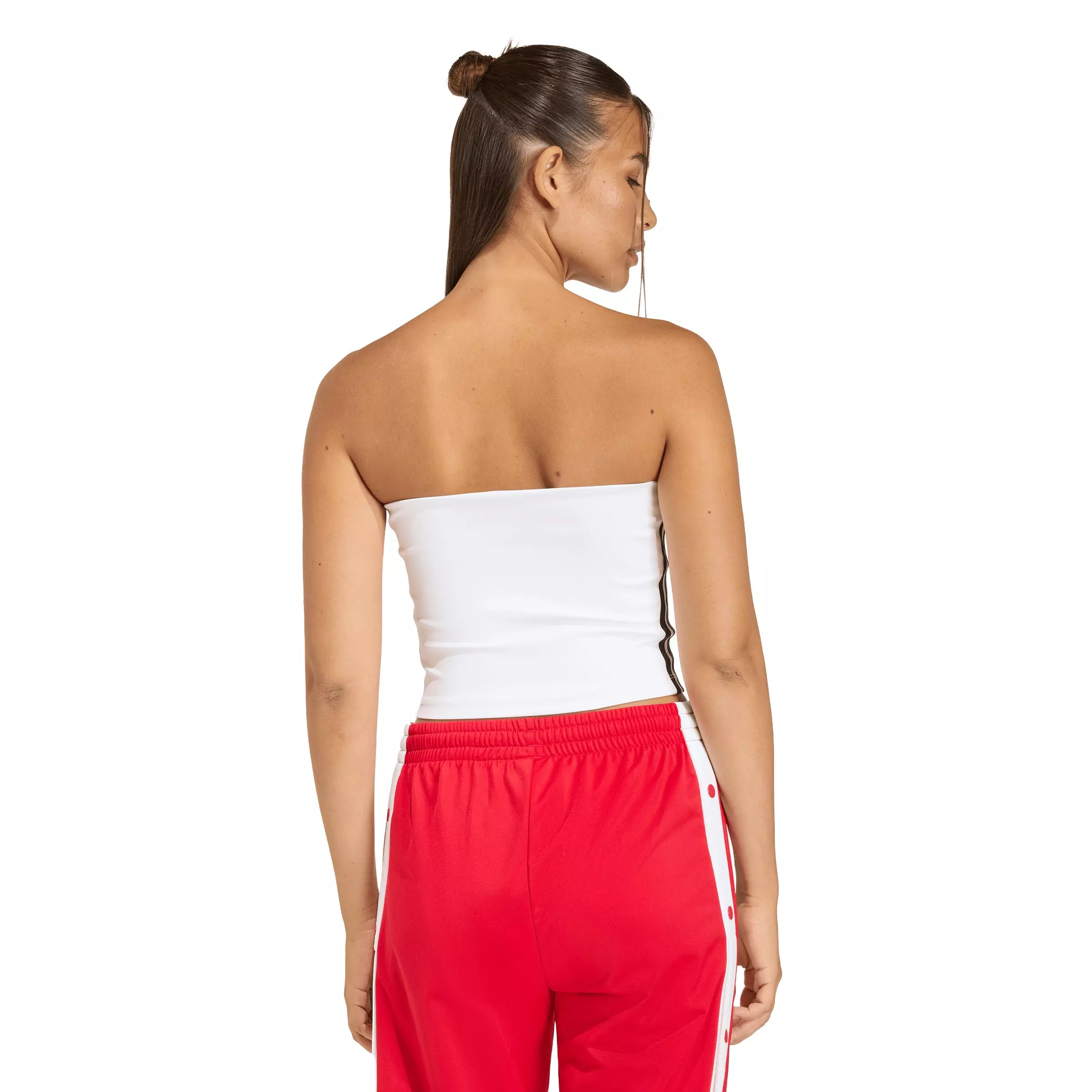 adidas Originals Women's 3-Stripes Tube Top - White/Black - WHITE/BLACK