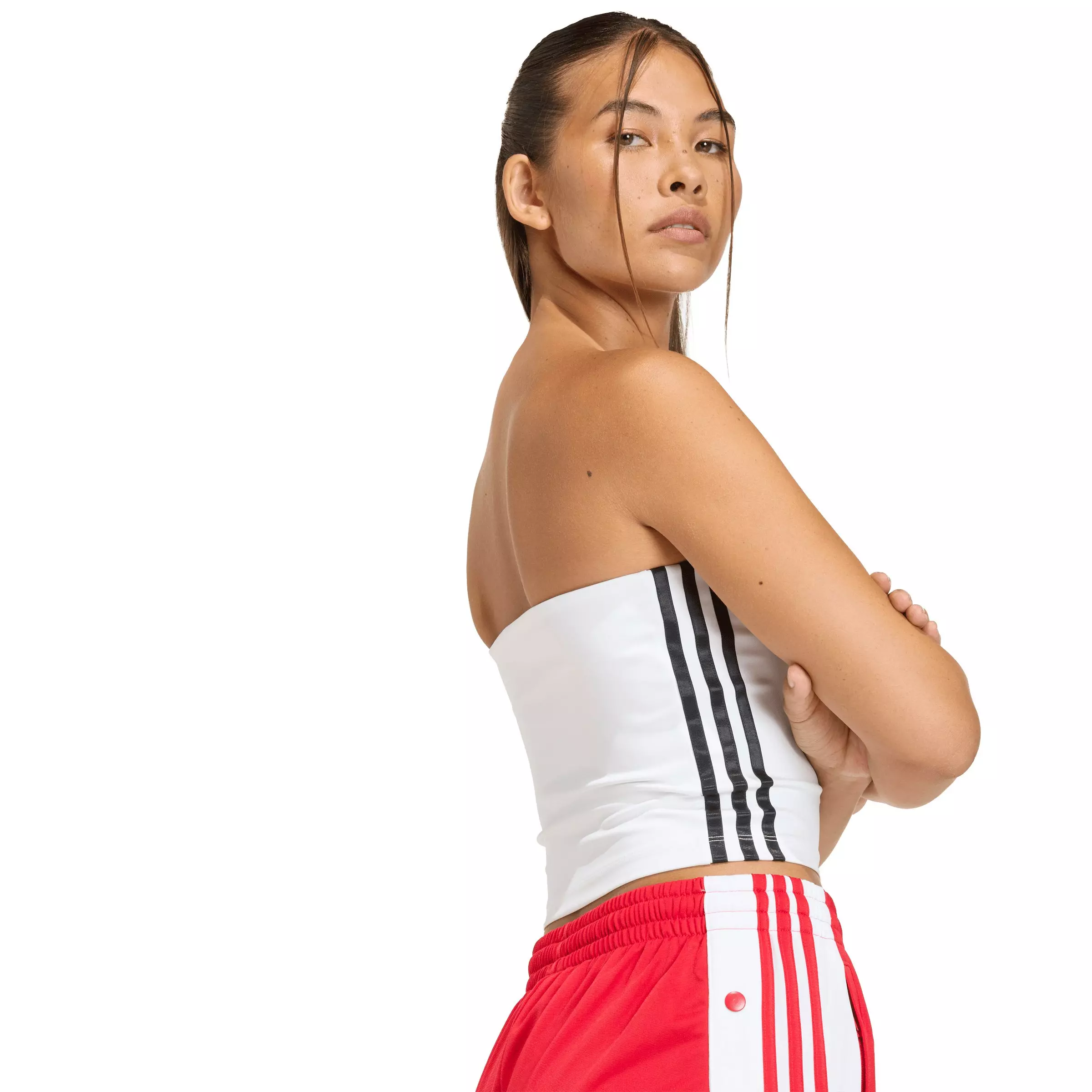 adidas Originals Women's 3-Stripes Tube Top - White/Black - WHITE/BLACK