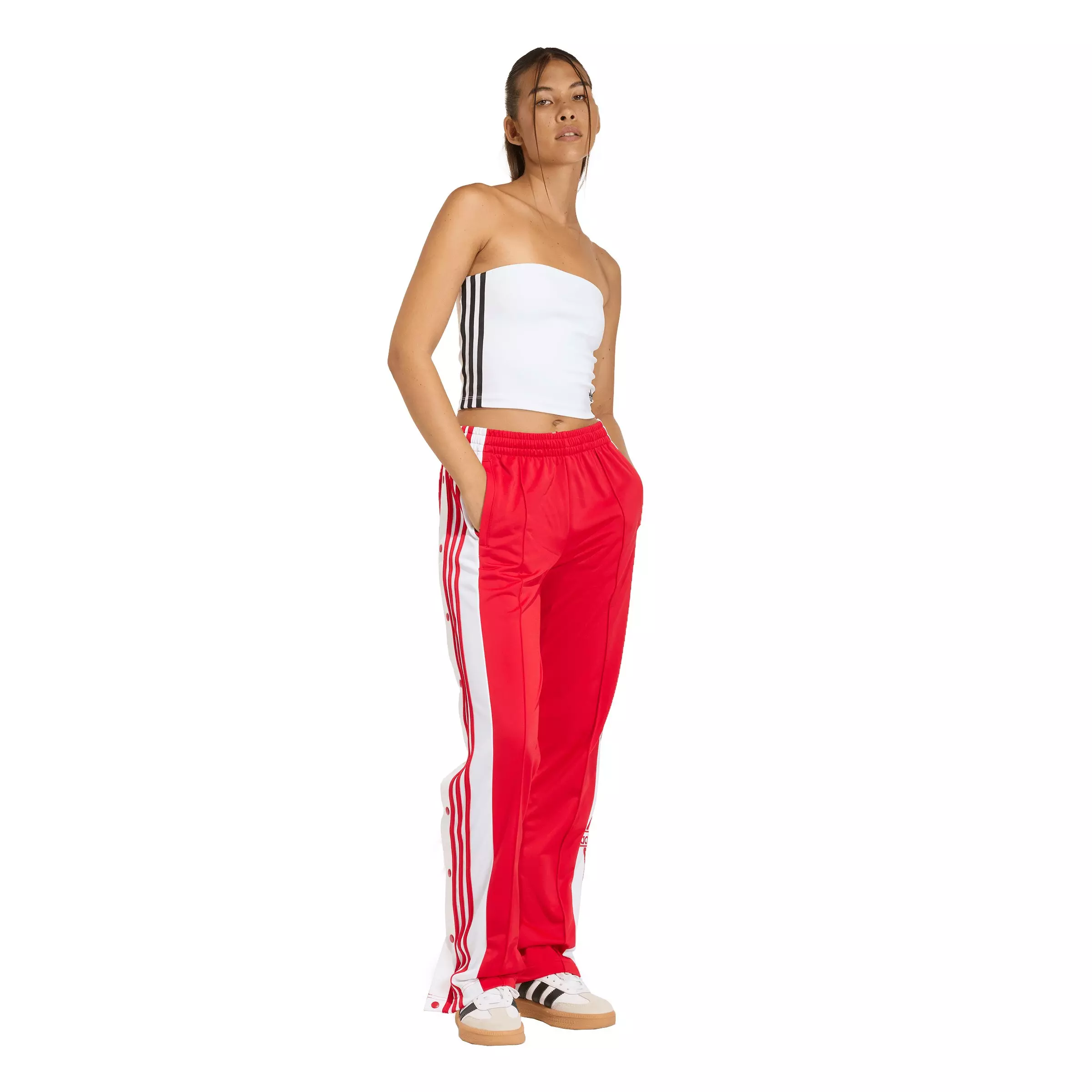 adidas Originals Women's 3-Stripes Tube Top - White/Black - WHITE/BLACK