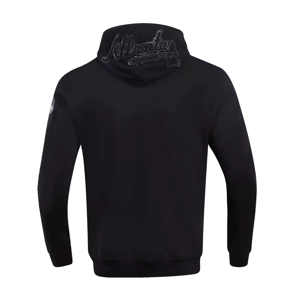 Pro Standard Men's Atlanta Braves Triple Black Logo Hoodie - BLACK