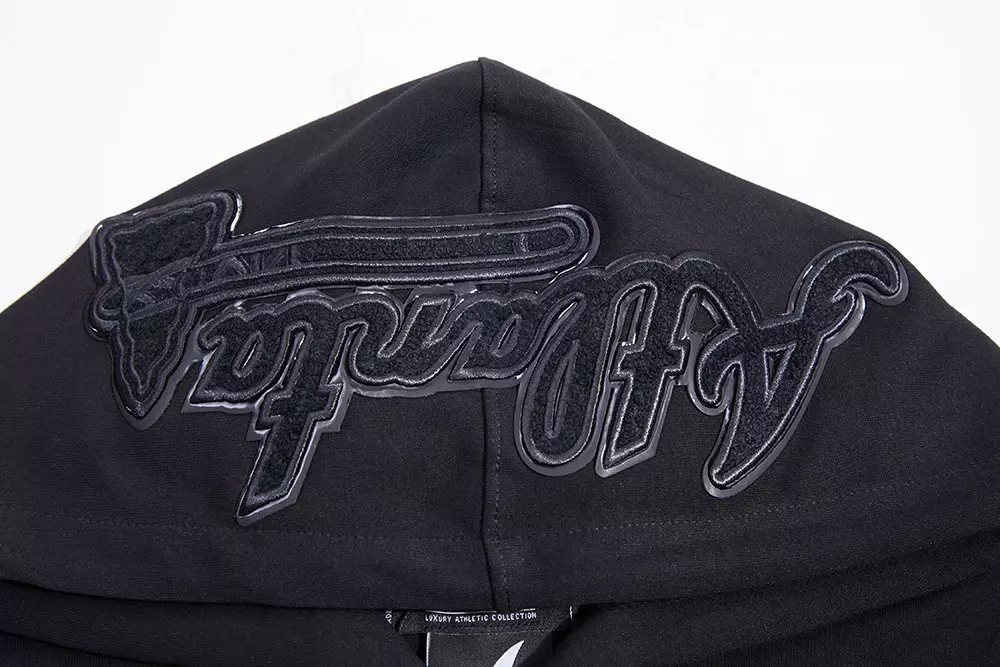 Pro Standard Men's Atlanta Braves Triple Black Logo Hoodie - BLACK