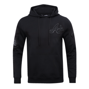 Pro Standard Men's Atlanta Braves Triple Black Logo Hoodie