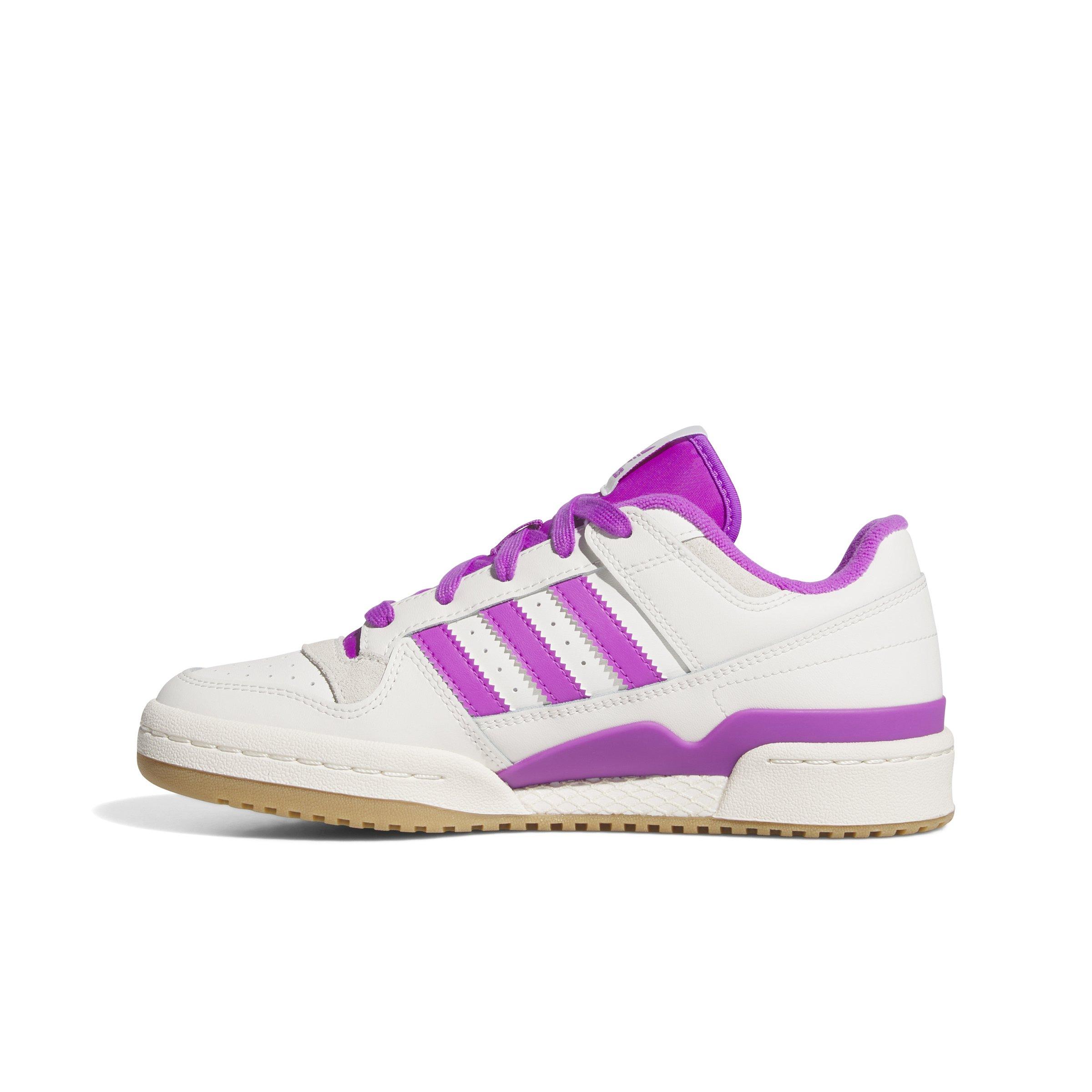 adidas Forum Low CL "Cloud White/Purple Burst/Cream White" Women's Shoe - WHITE/PURPLE/WHITE Thumbnail View 2