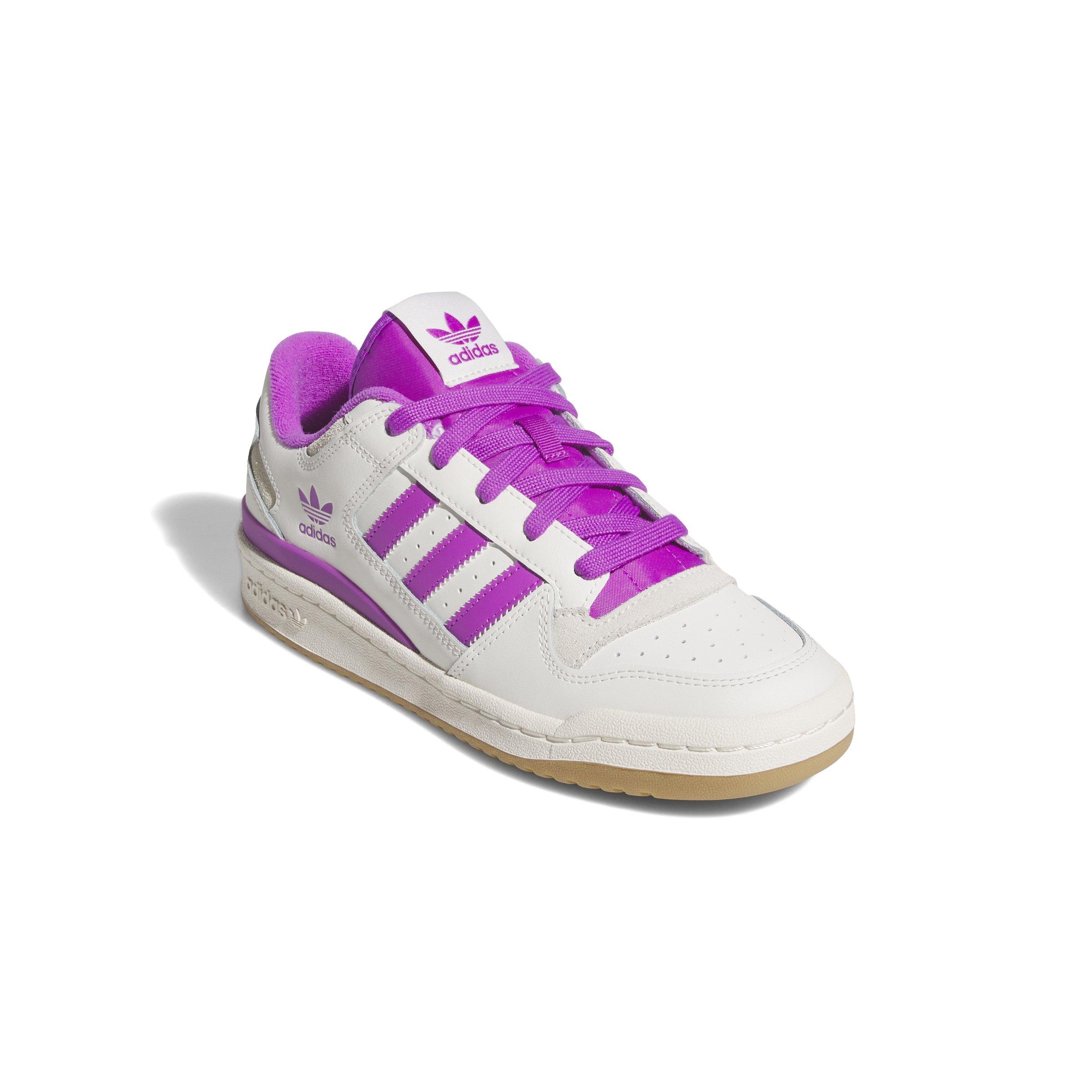 adidas Forum Low CL "Cloud White/Purple Burst/Cream White" Women's Shoe - WHITE/PURPLE/WHITE Thumbnail View 3