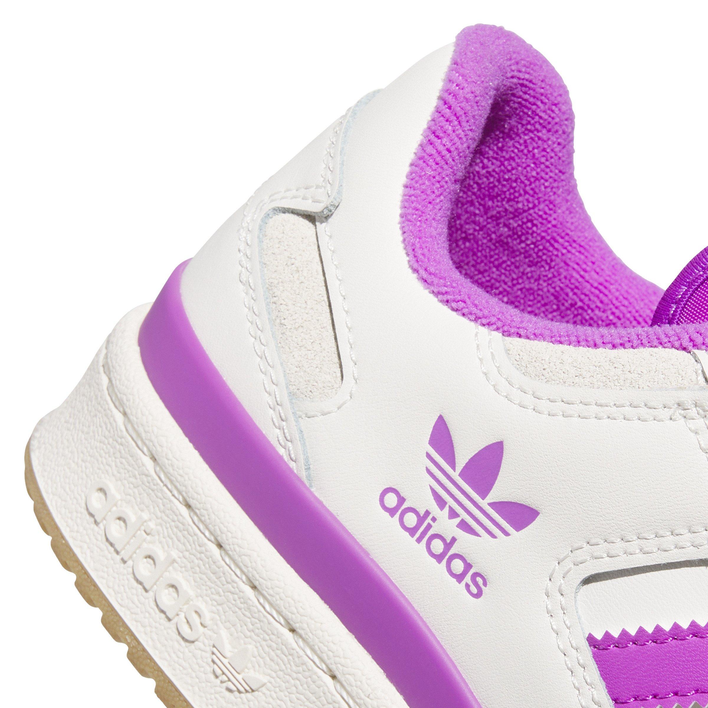 adidas Forum Low CL "Cloud White/Purple Burst/Cream White" Women's Shoe - WHITE/PURPLE/WHITE Thumbnail View 7