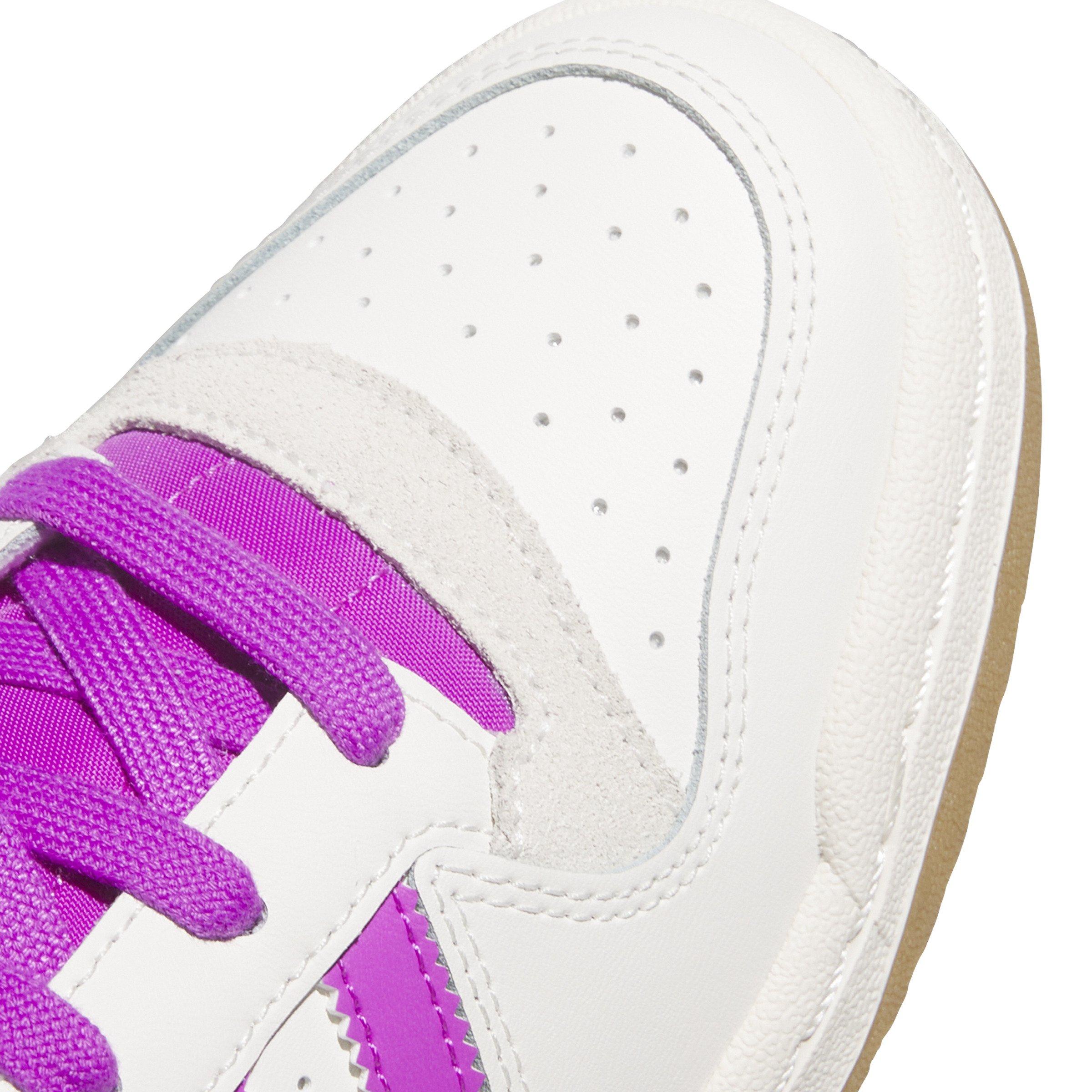adidas Forum Low CL "Cloud White/Purple Burst/Cream White" Women's Shoe - WHITE/PURPLE/WHITE Thumbnail View 8