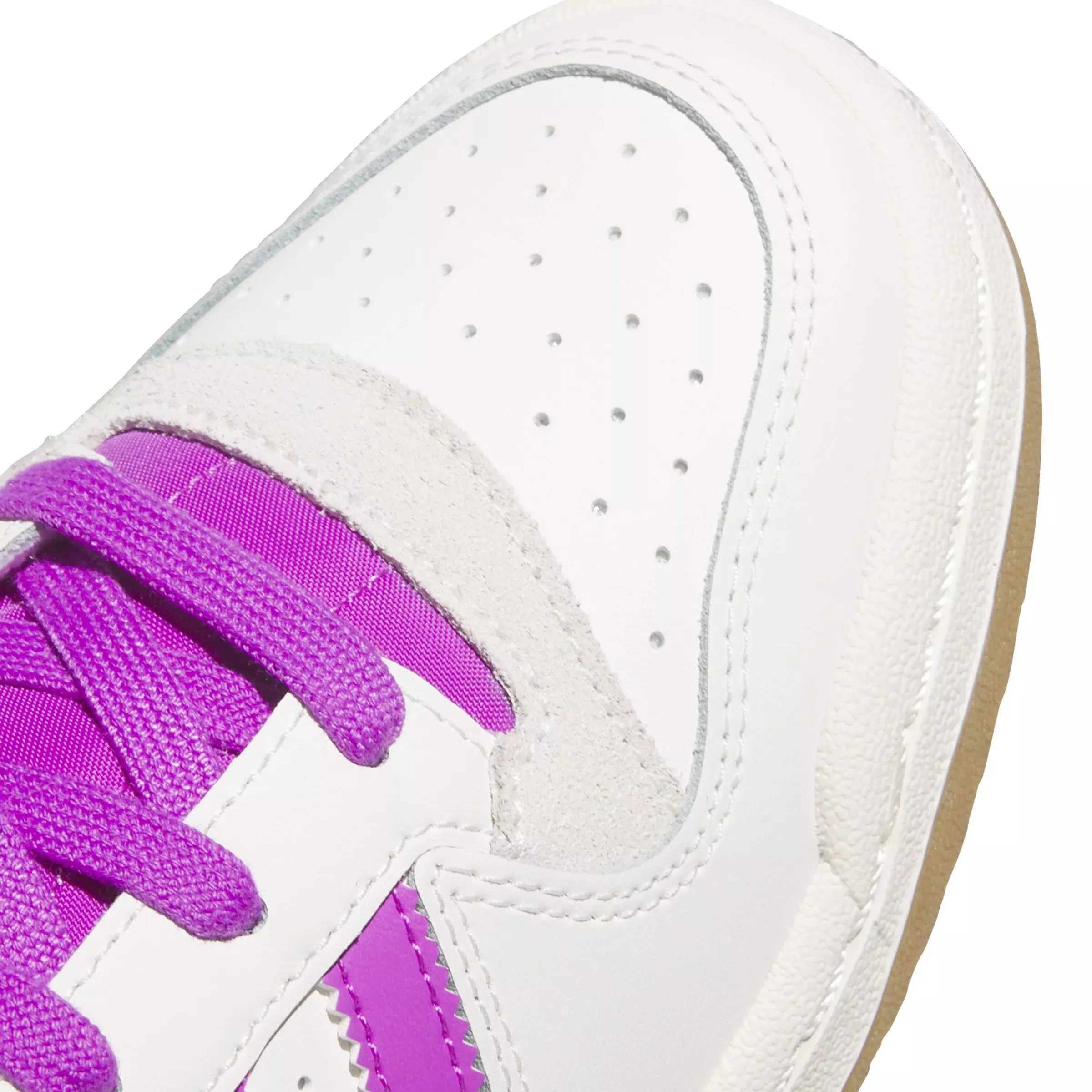 adidas Forum Low CL "Cloud White/Purple Burst/Cream White" Women's Shoe - WHITE/PURPLE/WHITE