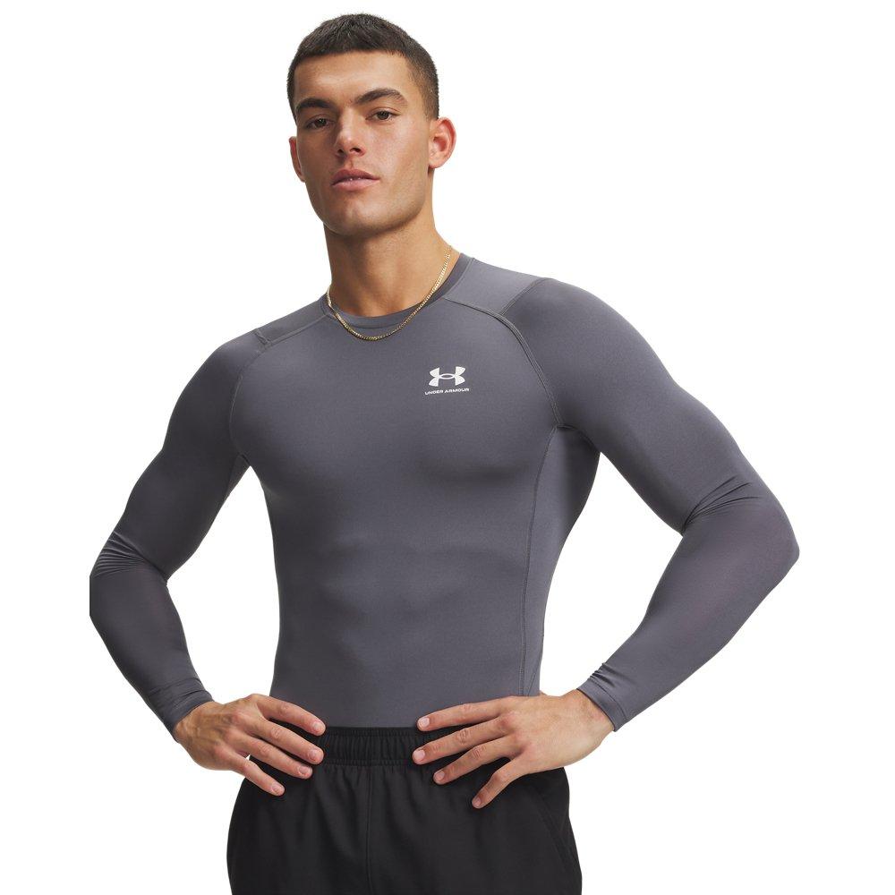 Under Armour Men's HeatGear Compression Long Sleeve - Grey - GREY Thumbnail View 1