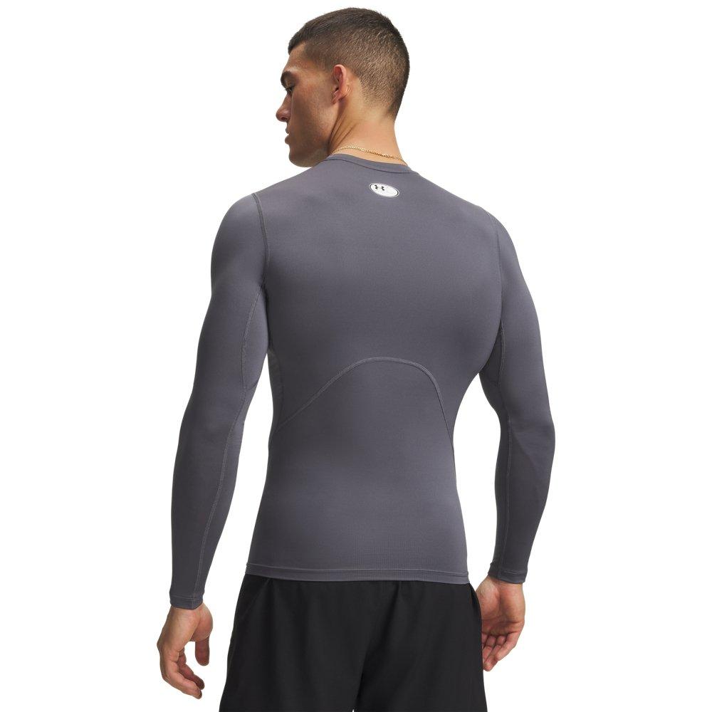 Under Armour Men's HeatGear Compression Long Sleeve - Grey - GREY Thumbnail View 2