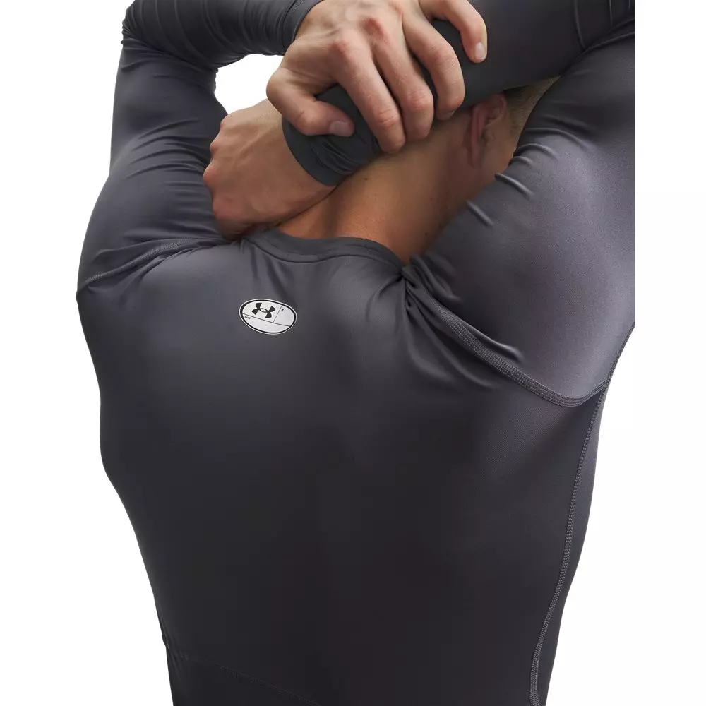 Under Armour Men's HeatGear Compression Long Sleeve-Grey - GREY