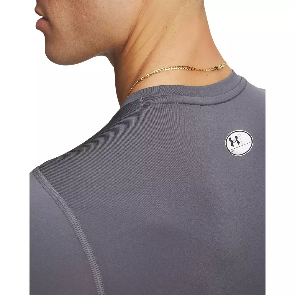 Under Armour Men's HeatGear Compression Long Sleeve-Grey - GREY