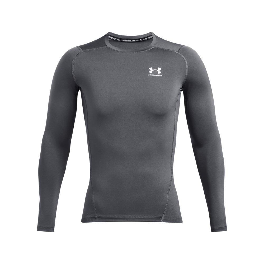 Under Armour Men's HeatGear Compression Long Sleeve - Grey - GREY Thumbnail View 5